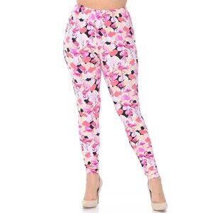 X-Plus‎ Size Flamingo Leggings, Tropical Leggings, Plus Size Leggings
